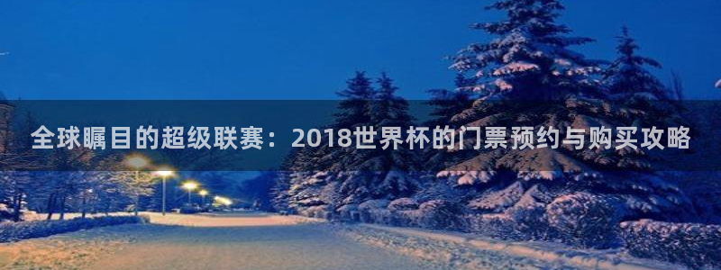 世界杯2026赛程表：全球瞩目的超级联赛：2018世界杯的门票预约与购买攻略